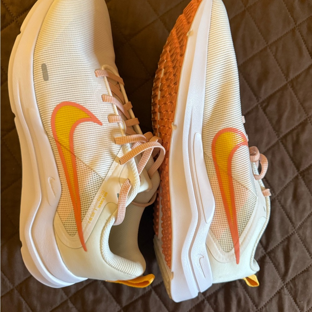 Nike White and Orange Athletic Shoes